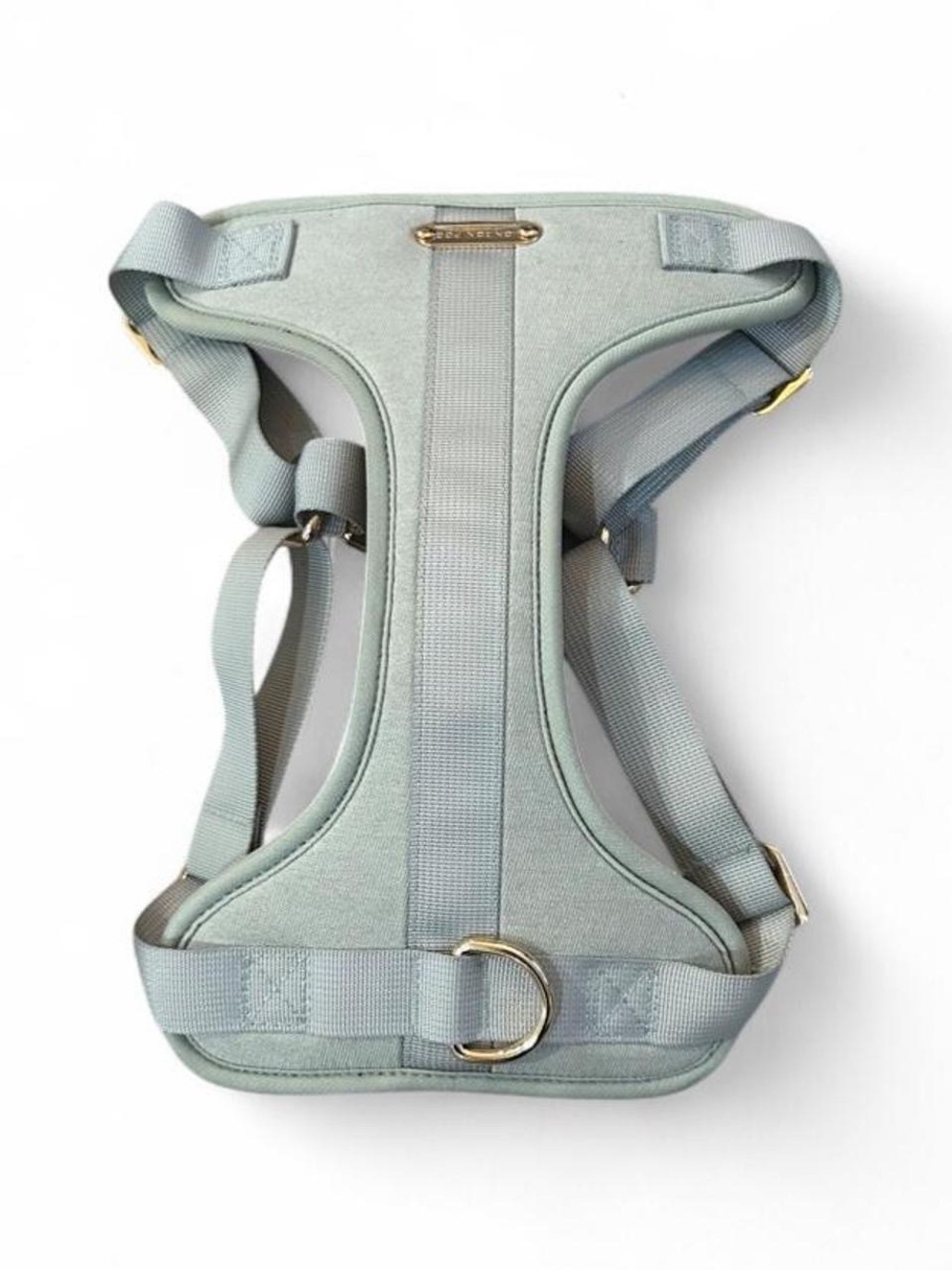 London Fog Sage Green Padded Mesh Dog Harness Gold Hardware Size Large NWOT